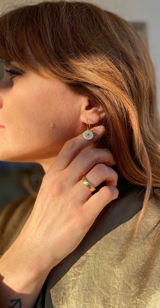 Boucles d'oreilles Fiori Or & Menthe