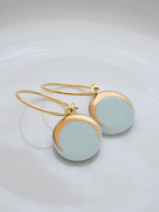 Boucles d'oreilles Luna Or & Menthe