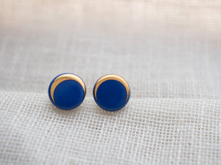 Flower of Life Gold & White Stud Earrings