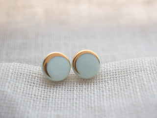 Boucles d'oreilles clous Luna Or & Menthe