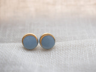 Flower of Life Gold & White Stud Earrings