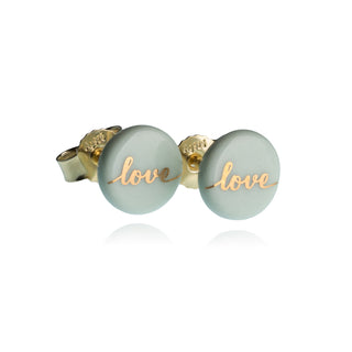 Boucles d'oreilles puces pissenlit or & menthe