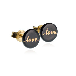 Ohrstecker Love Gold & Schwarz