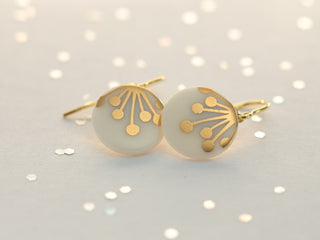 Earrings Umbel Gold & White