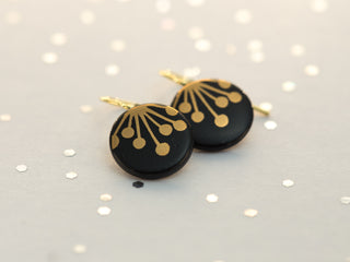 Earrings Umbel Gold & Black