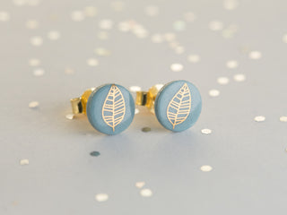 Boucles d'oreilles puces Fiori or & turquoise