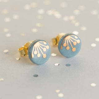 Stud Earrings Umbel Gold & Turquoise