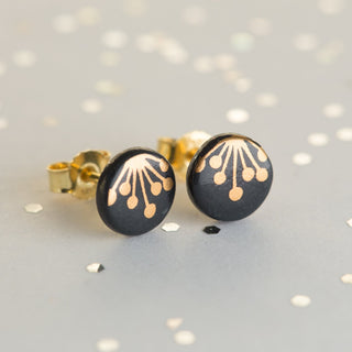 Ohrstecker Dolde Gold & Schwarz