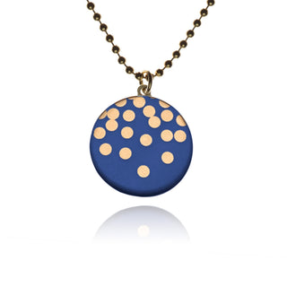 Collier Argent Pluie Doré & Bleu