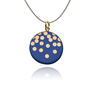 Collier Argent Pluie Doré & Bleu