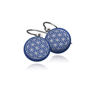 Earrings Flower of Life Gold & Black