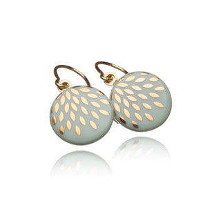 Boucles d'oreilles gouttes magiques or & menthe