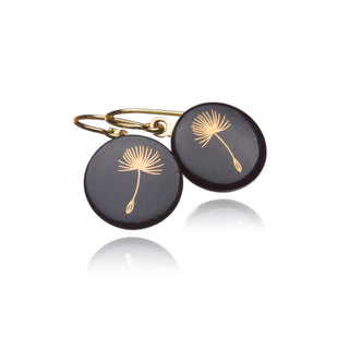 Boucles d'oreilles pissenlit doré & noir