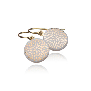 Earrings Drop Gold & White