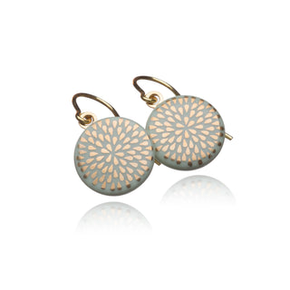 Boucles d'oreilles gouttes or & menthe