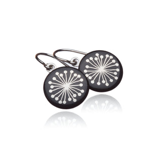 Boucles d'oreilles Fiori Argent & Noir