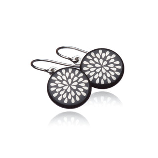 Boucles d'oreilles Goutte Argent & Noir