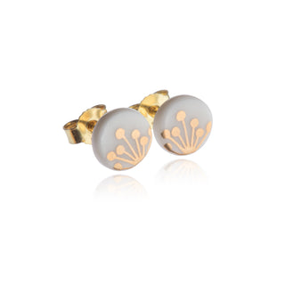 Stud Earrings Umbel Gold & White