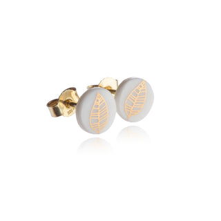 Boucles d'oreilles puces Fiori or & blanc