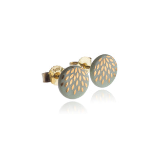 Boucles d'oreilles puces gouttes magiques or & menthe