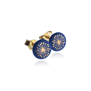 Fiori Gold & Black Stud Earrings