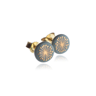Fiori Gold & Turquoise Stud Earrings