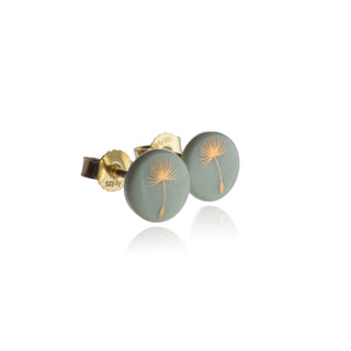 Boucles d'oreilles puces pissenlit or & menthe