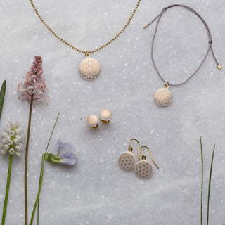 Collier Fleur de Vie Or & Blanc