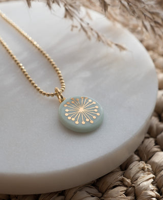 Collier Fiori Or & Menthe