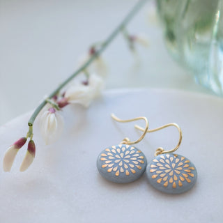 Boucles d'oreilles gouttes or & turquoise