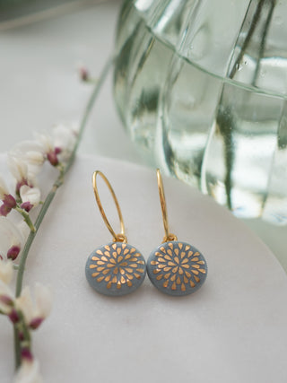 Boucles d'oreilles gouttes or & turquoise