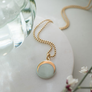 Collier Luna Or & Menthe