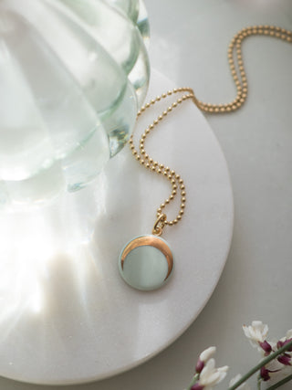 Collier Luna Or & Menthe