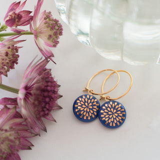 Ohrringe Tropfen Gold & Blau