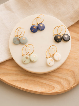 Boucles d'oreilles Pissenlit Or & Menthe