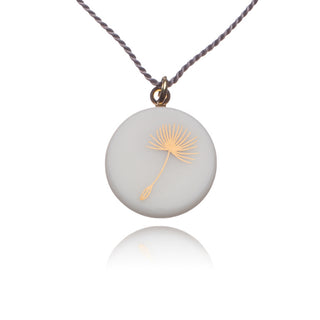 Dandelion Necklace Gold & White
