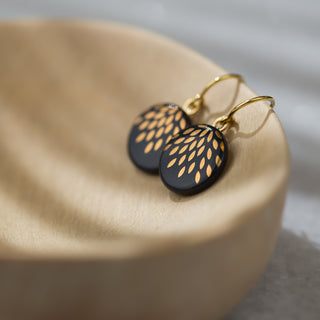 Earrings Magic Drops Gold & Black