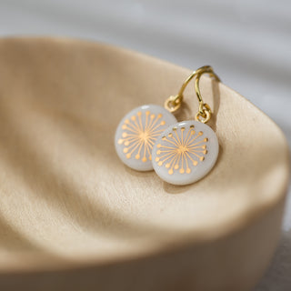 Earrings Fiori Gold & White
