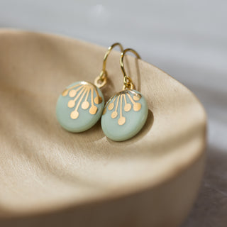 Boucles d'oreilles Dolde Or & Menthe
