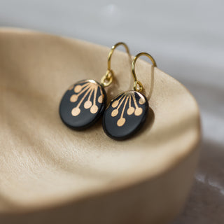 Earrings Umbel Gold & Black