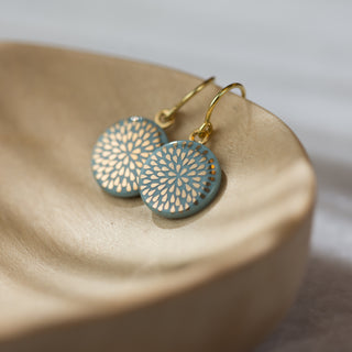 Boucles d'oreilles gouttes or & turquoise