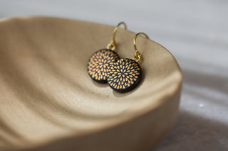 Earrings Drop Gold & Black