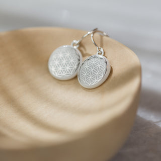 Earrings Flower of Life Gold & Black