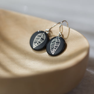 Boucles d'oreilles Luna Argent & Noir