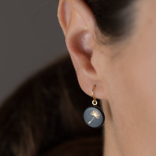 Boucles d'oreilles pissenlit doré & noir