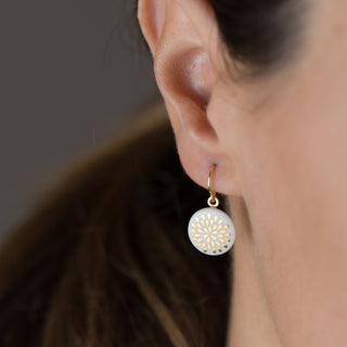 Earrings Drop Gold & White
