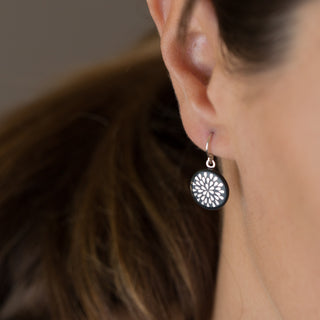 Boucles d'oreilles Goutte Argent & Noir