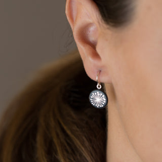 Boucles d'oreilles Fiori Argent & Noir