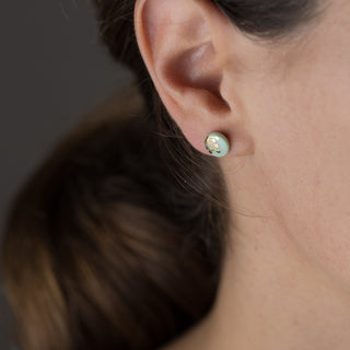 Boucles d'oreilles clous Dolde Or & Menthe