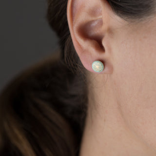 Boucles d'oreilles puces Fiori Or & Menthe